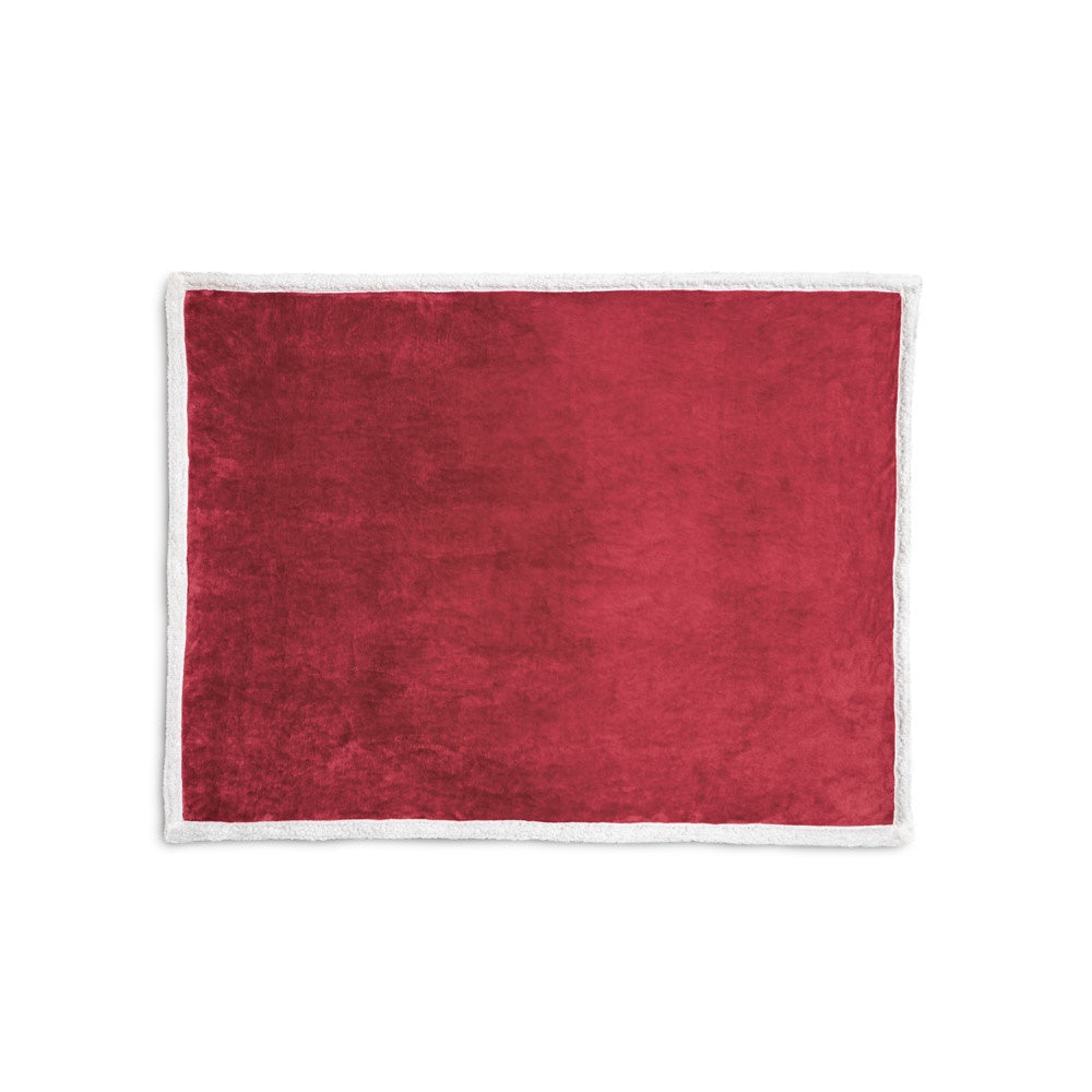 HEIDEN promotional home textile in burgundy (detail view) with custom logo branding