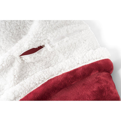 HEIDEN promotional home textile in burgundy (detail view) with custom logo branding