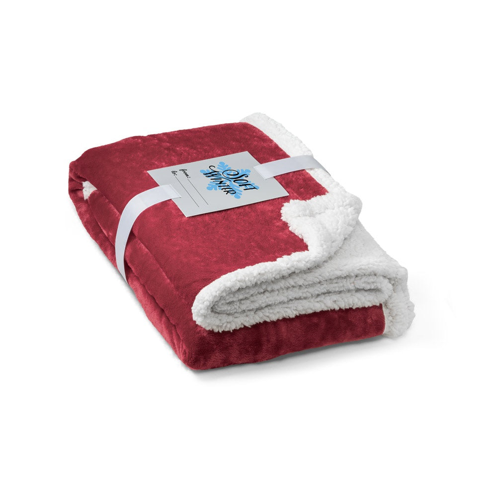 HEIDEN promotional home textile in burgundy with custom logo branding