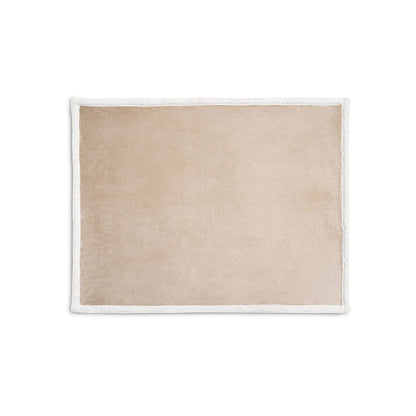 HEIDEN promotional home textile in beige (detail view) with custom logo branding