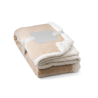 HEIDEN promotional home textile in beige with custom logo branding