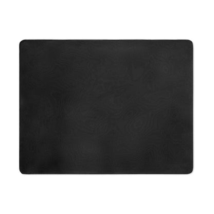 GALLIOT promotional home textile in black (detail view) with custom logo branding