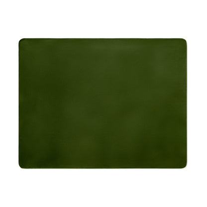GALLIOT promotional home textile in dark green (detail view) with custom logo branding