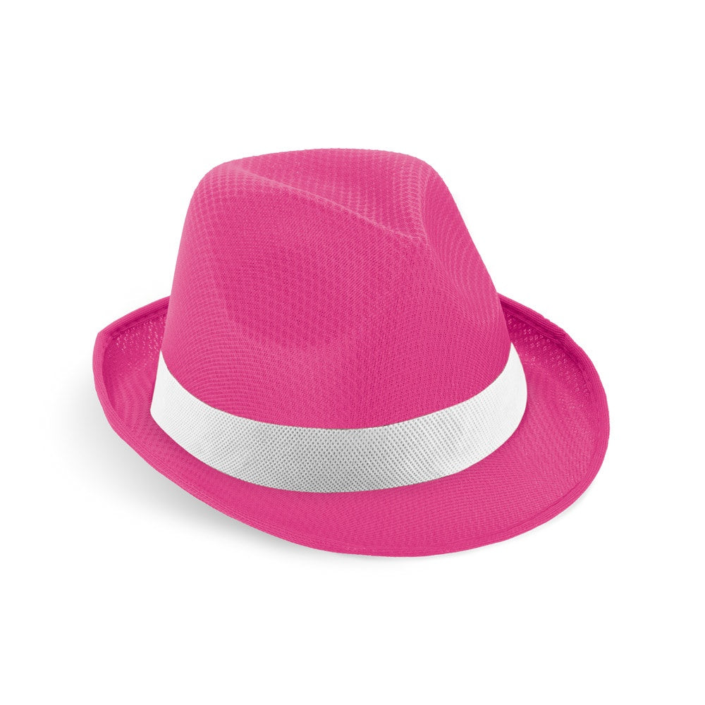 MANOLO POLI promotional hat in pink with custom logo branding