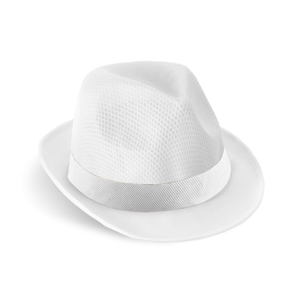MANOLO POLI promotional hat in white with custom logo branding