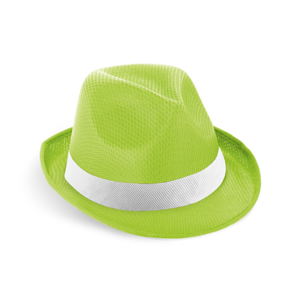 MANOLO POLI promotional hat in light green with custom logo branding