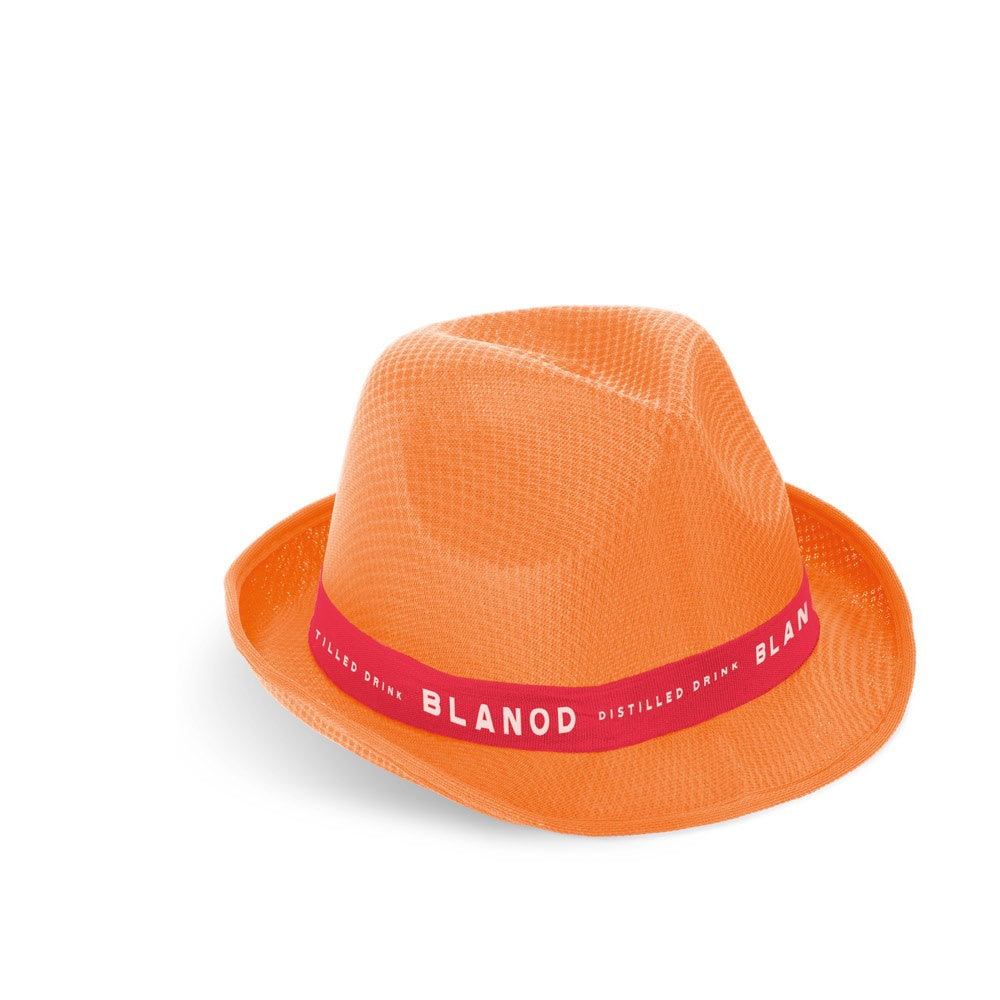 MANOLO POLI promotional hat (complete set view) with custom logo branding