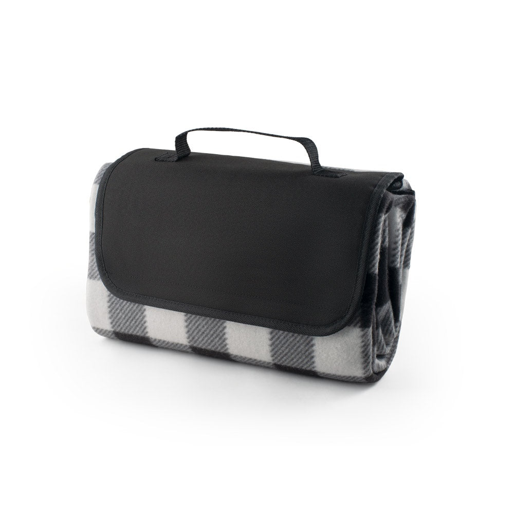 RILEY II promotional home textile in black with custom logo branding