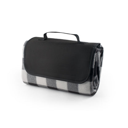 RILEY II promotional home textile in black with custom logo branding