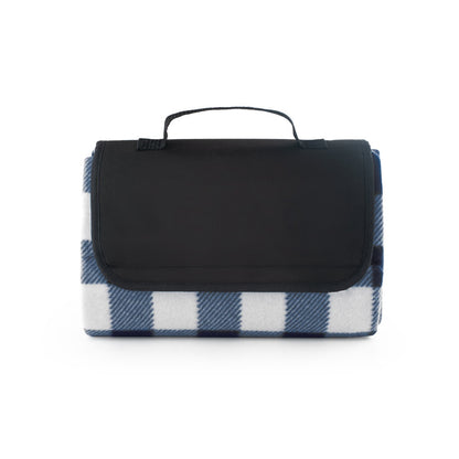 RILEY II promotional home textile in blue (detail view) with custom logo branding