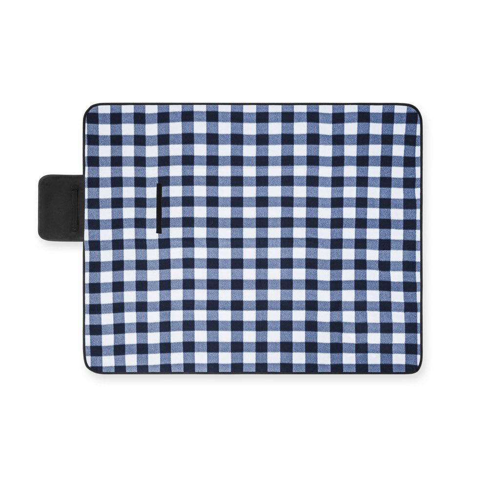 RILEY II promotional home textile in blue (detail view) with custom logo branding