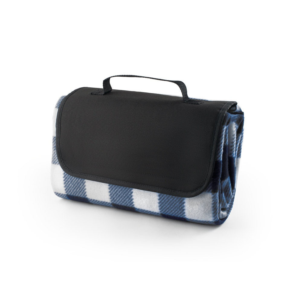 RILEY II promotional home textile in blue with custom logo branding