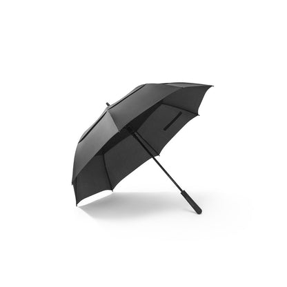 GAVIN promotional umbrella in black with custom logo branding
