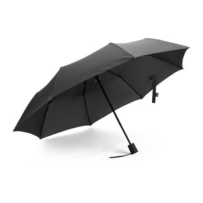 SKYLAR promotional umbrella in black (detail view) with custom logo branding