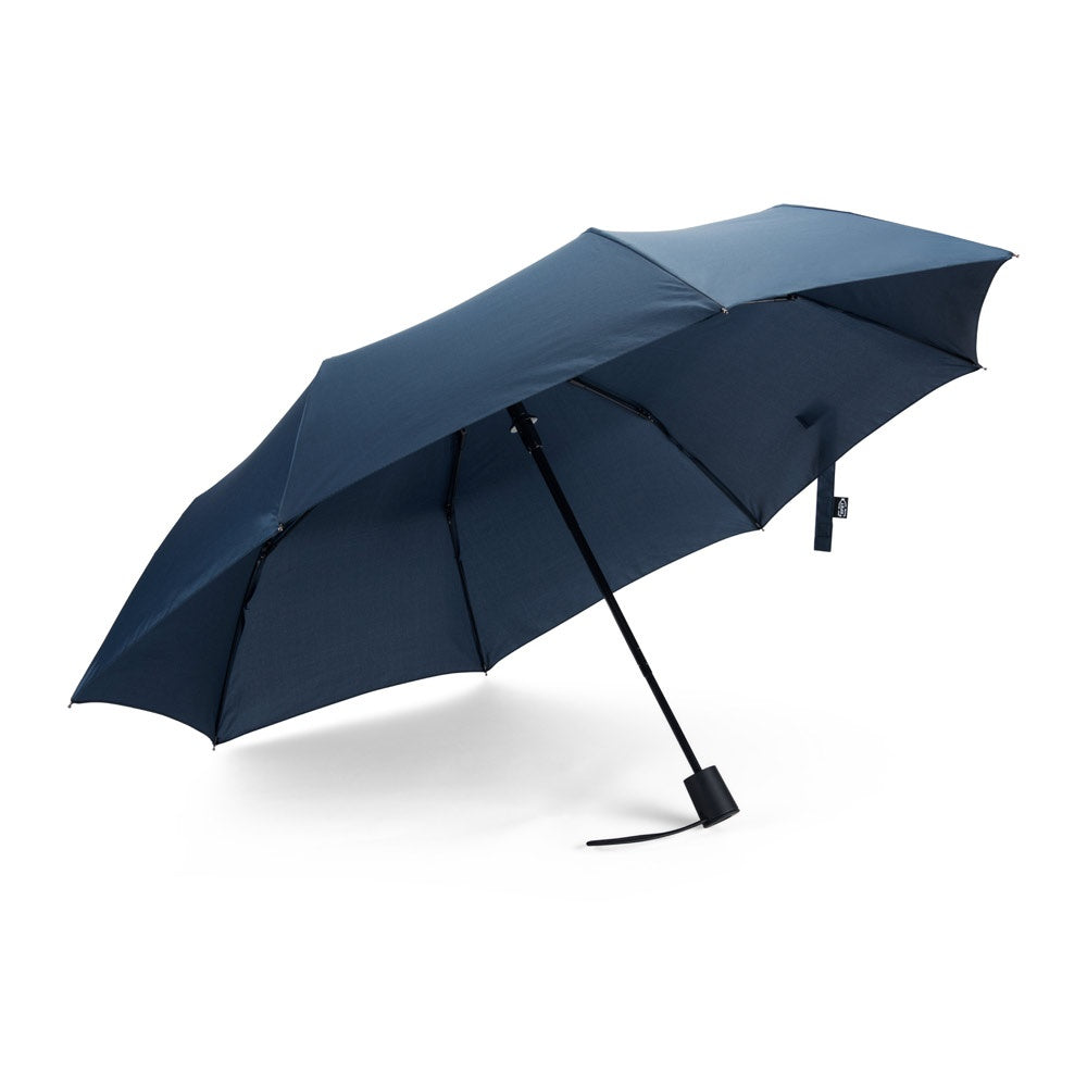 SKYLAR promotional umbrella in blue (detail view) with custom logo branding