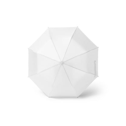 SKYLAR promotional umbrella in white (detail view) with custom logo branding
