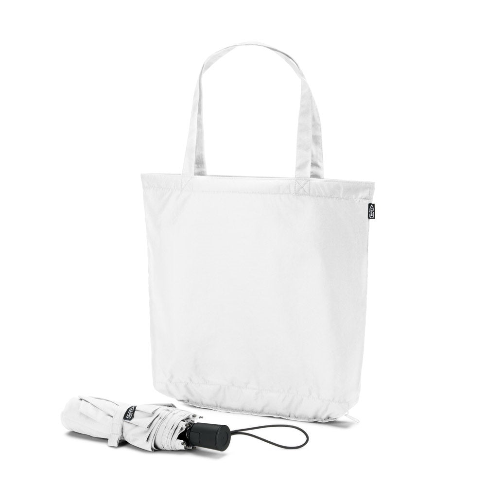 SKYLAR promotional umbrella in white with custom logo branding