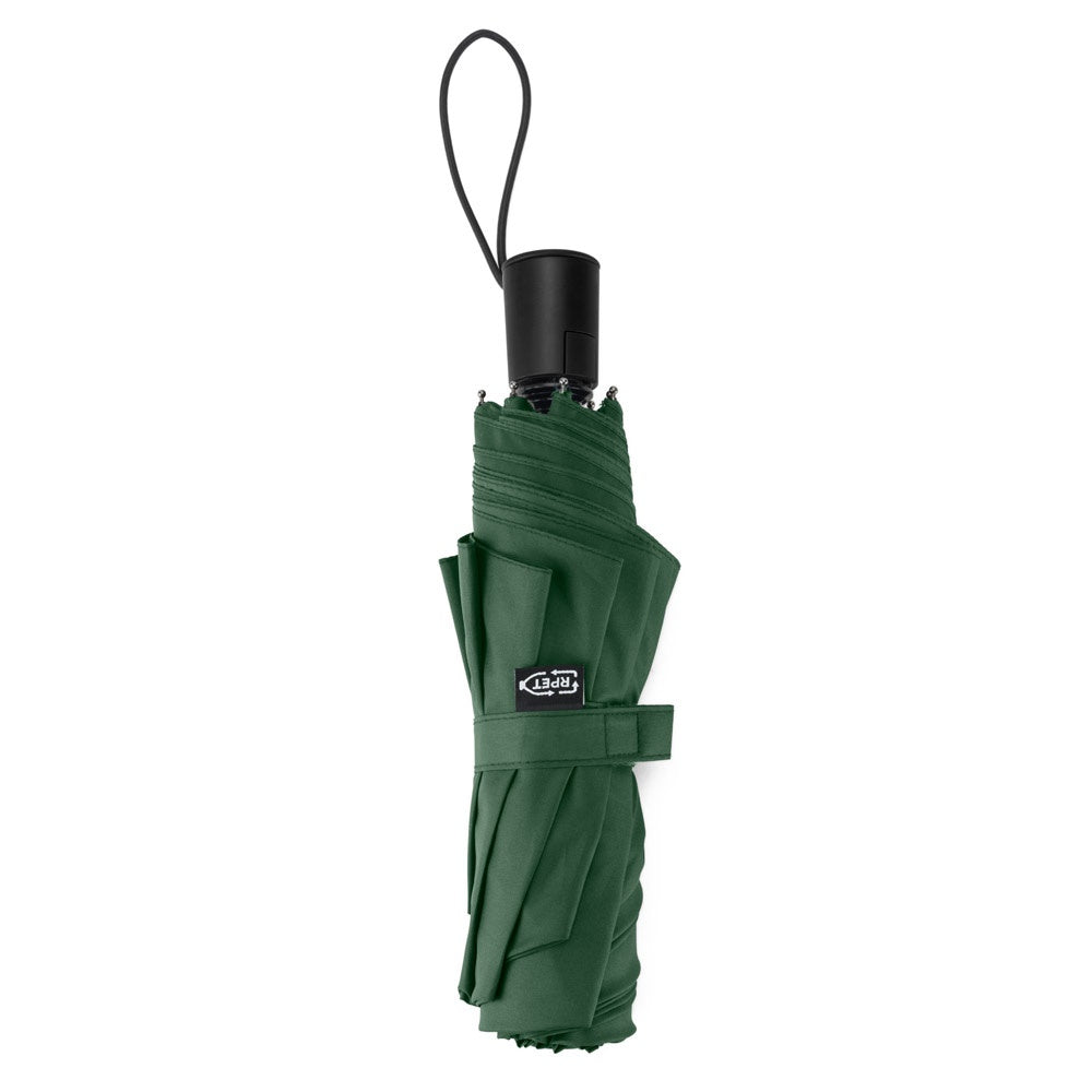 SKYLAR promotional umbrella in dark green (detail view) with custom logo branding