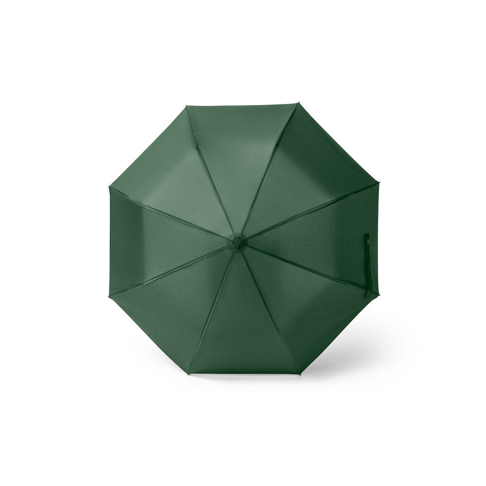 SKYLAR promotional umbrella in dark green (detail view) with custom logo branding
