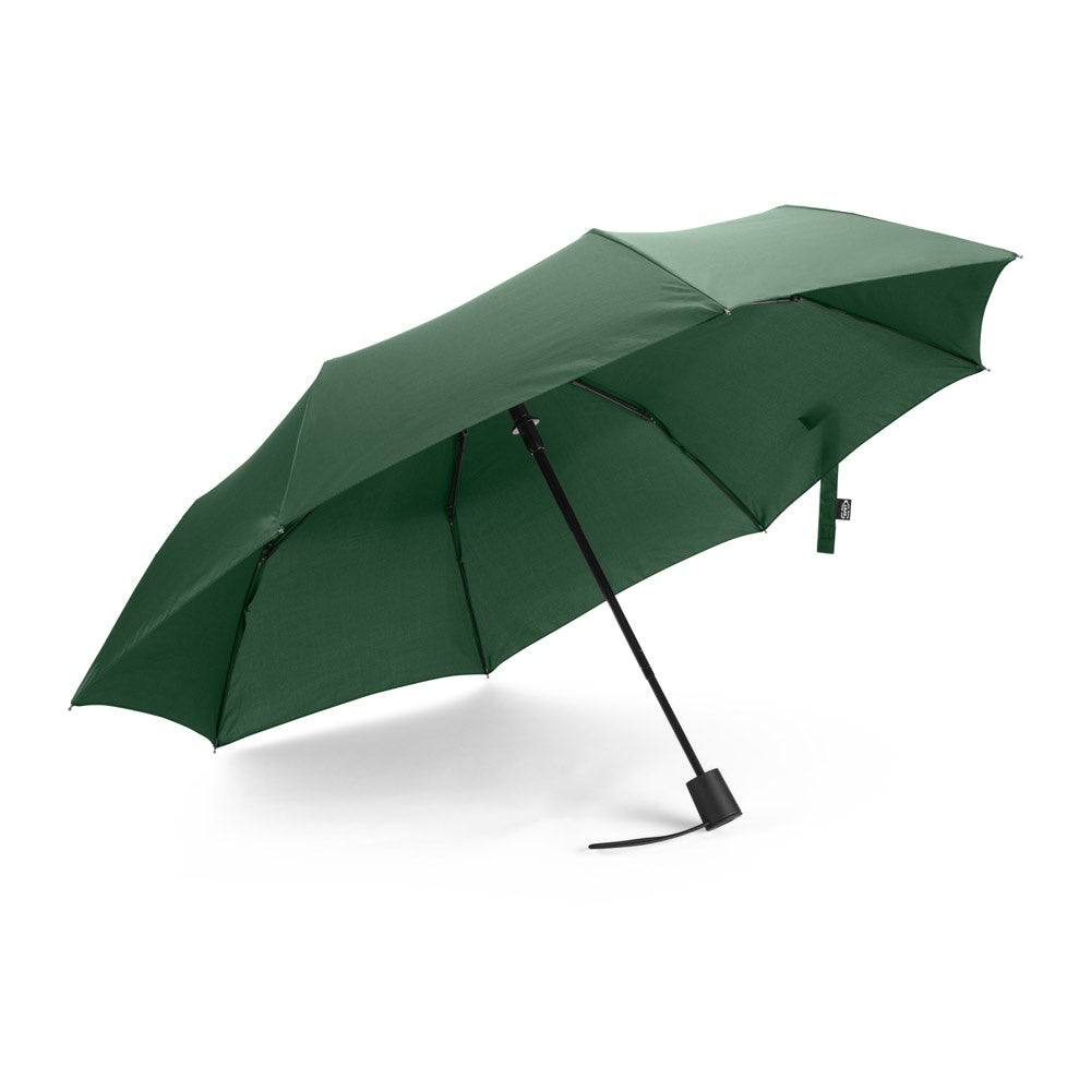 SKYLAR promotional umbrella in dark green (detail view) with custom logo branding