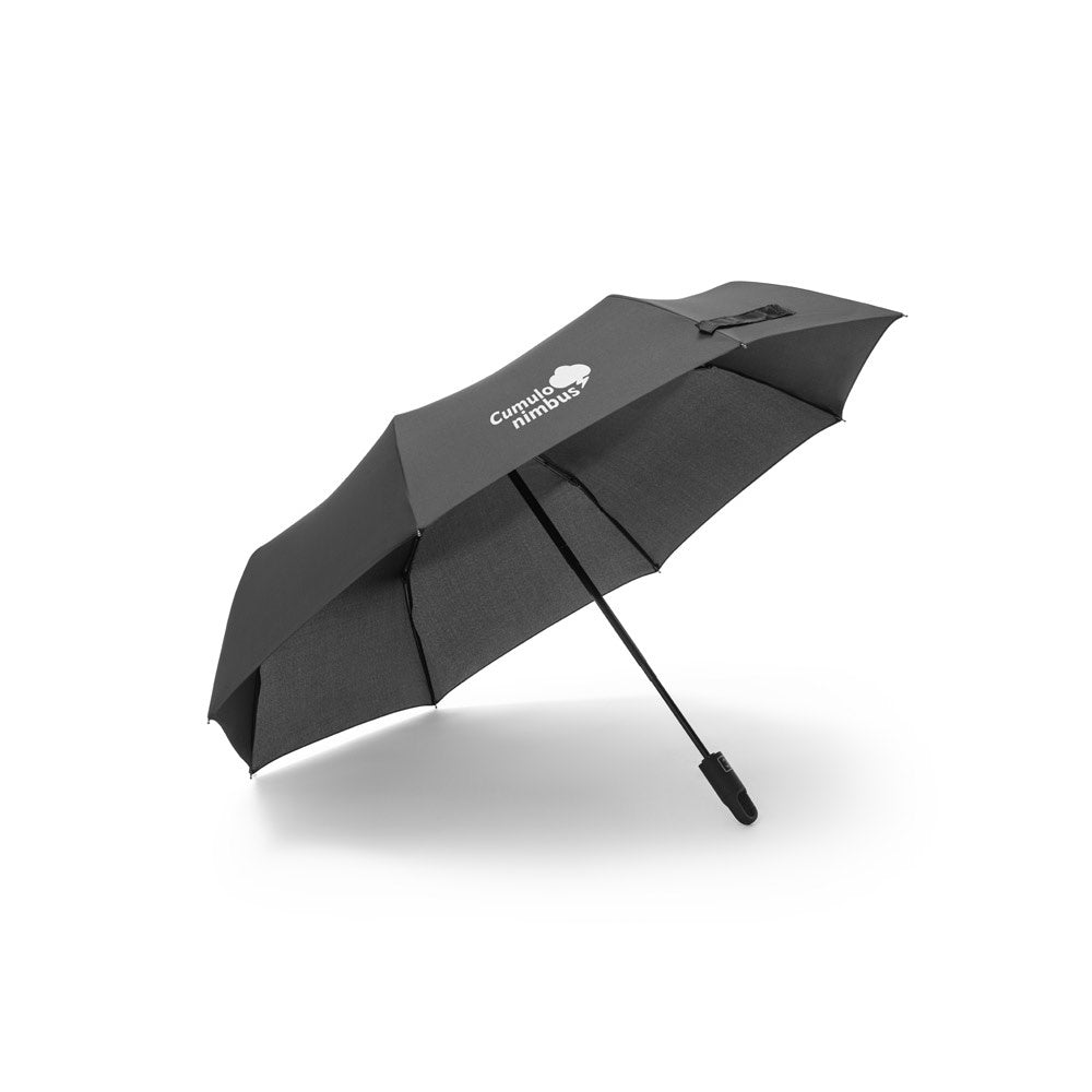 GUSTAVO promotional umbrella in black with custom logo branding
