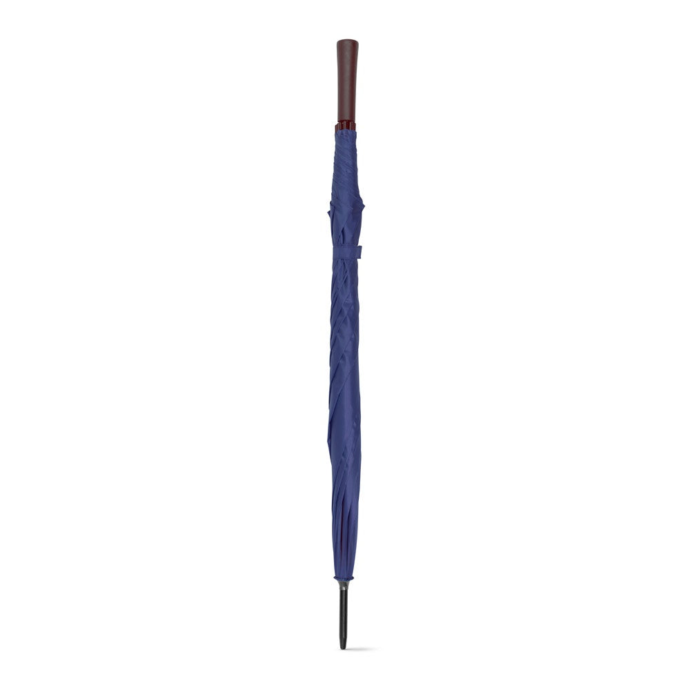 ZANE promotional umbrella in blue (detail view) with custom logo branding