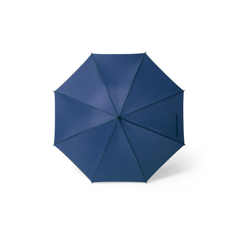 ZANE promotional umbrella in blue (detail view) with custom logo branding