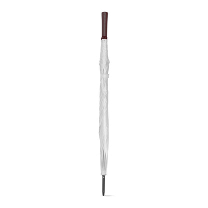 ZANE promotional umbrella in white (detail view) with custom logo branding