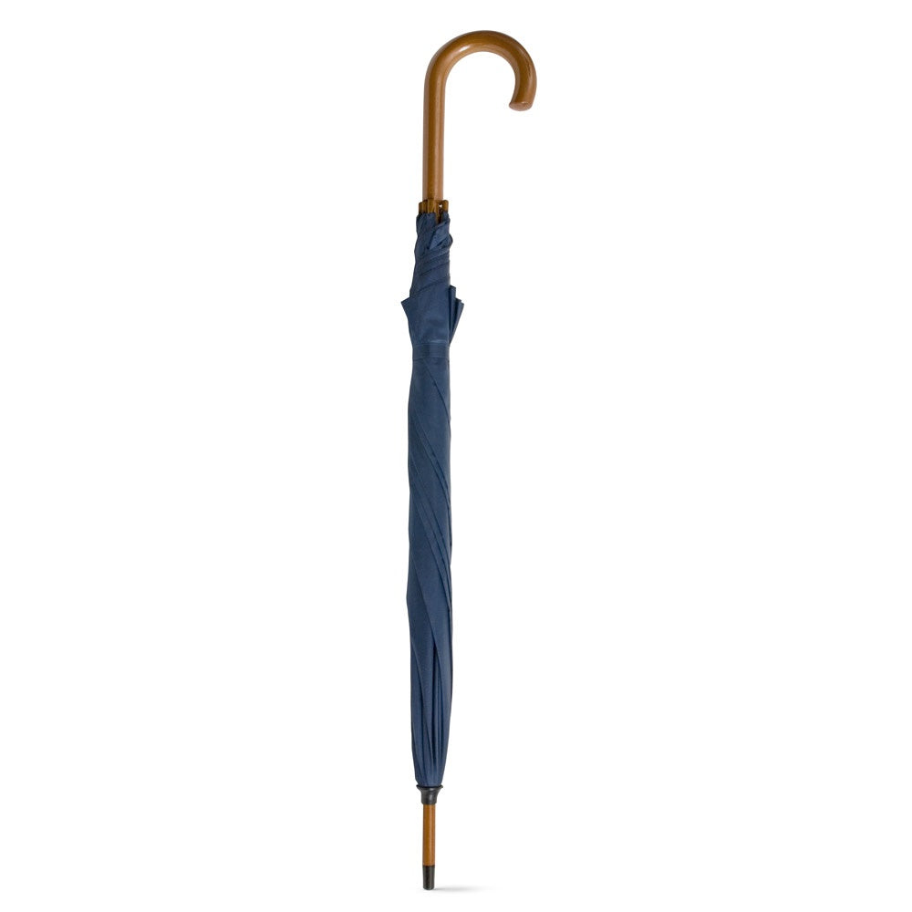 BETSEY promotional umbrella in blue (detail view) with custom logo branding