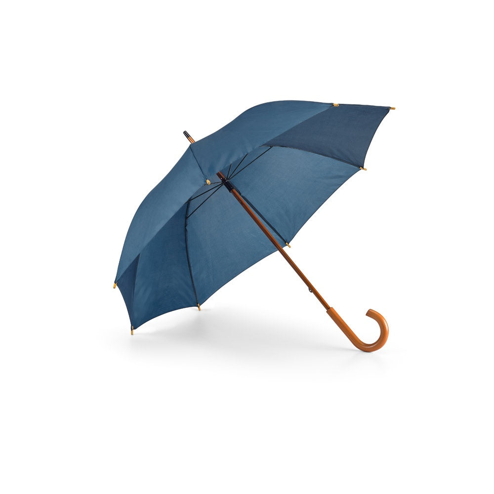 BETSEY promotional umbrella in blue with custom logo branding