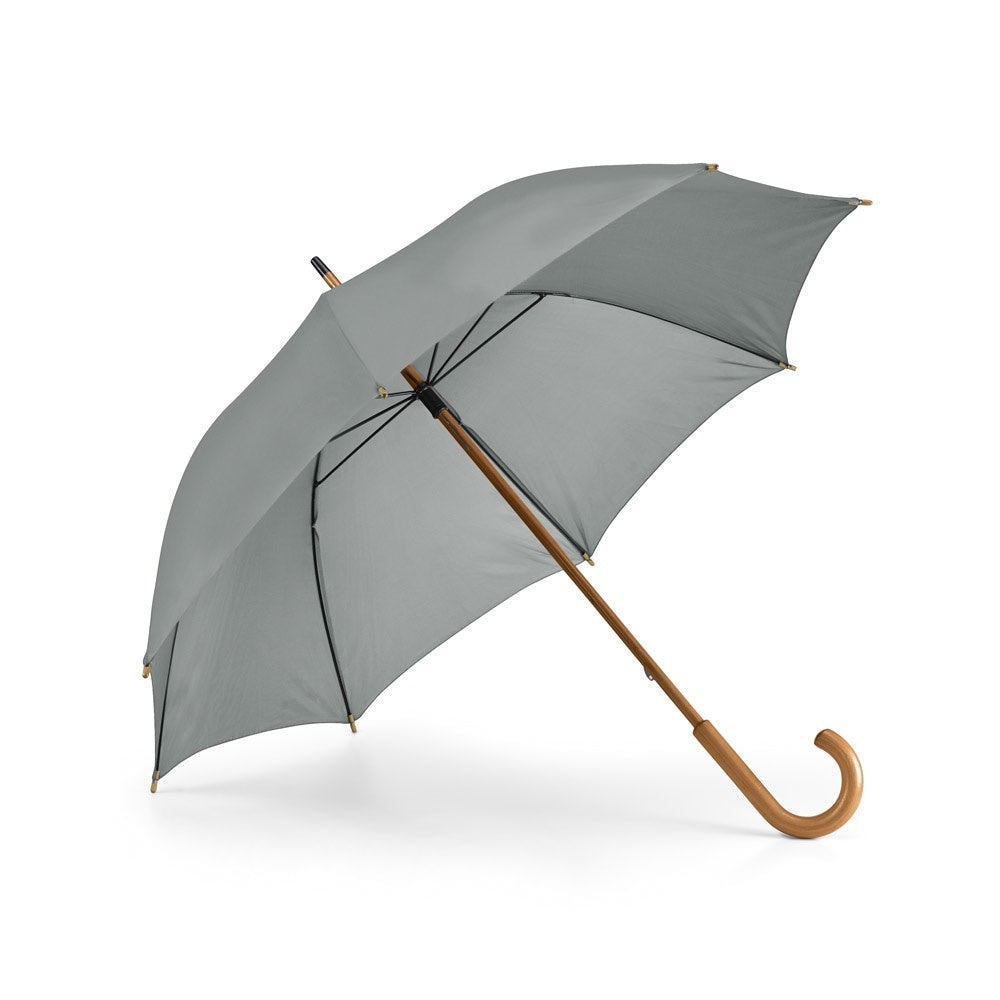 BETSEY promotional umbrella in grey with custom logo branding