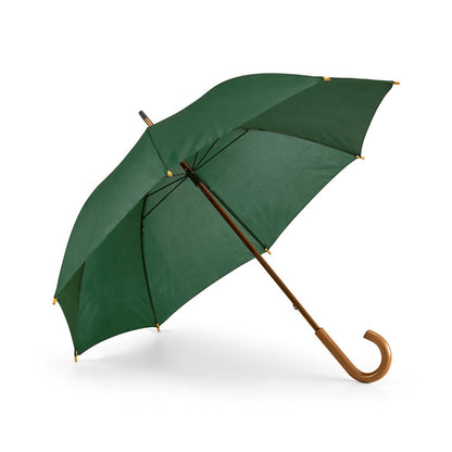 BETSEY promotional umbrella in dark green with custom logo branding