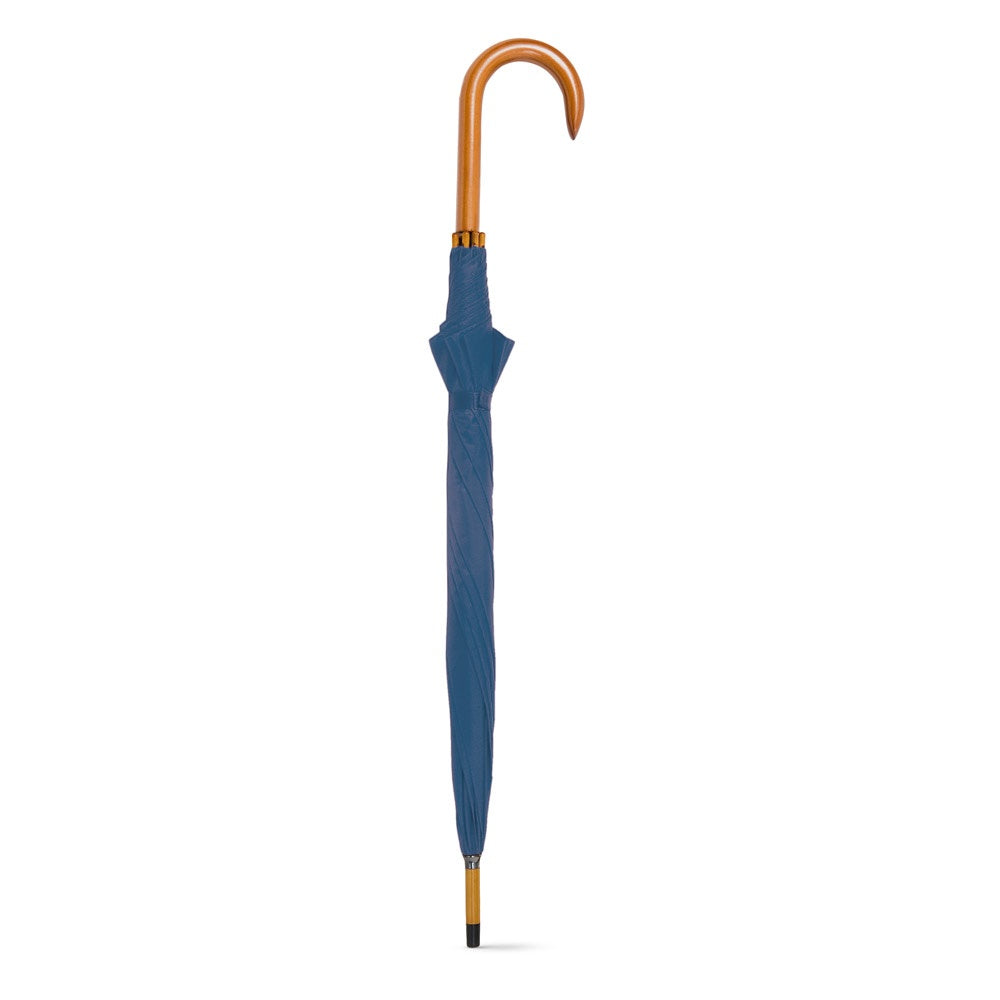 PATTI promotional umbrella in blue (detail view) with custom logo branding