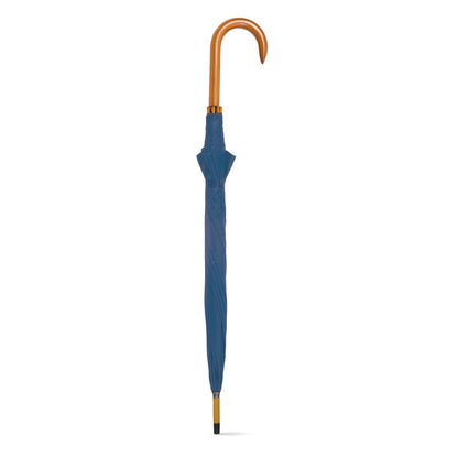 PATTI promotional umbrella in blue (detail view) with custom logo branding