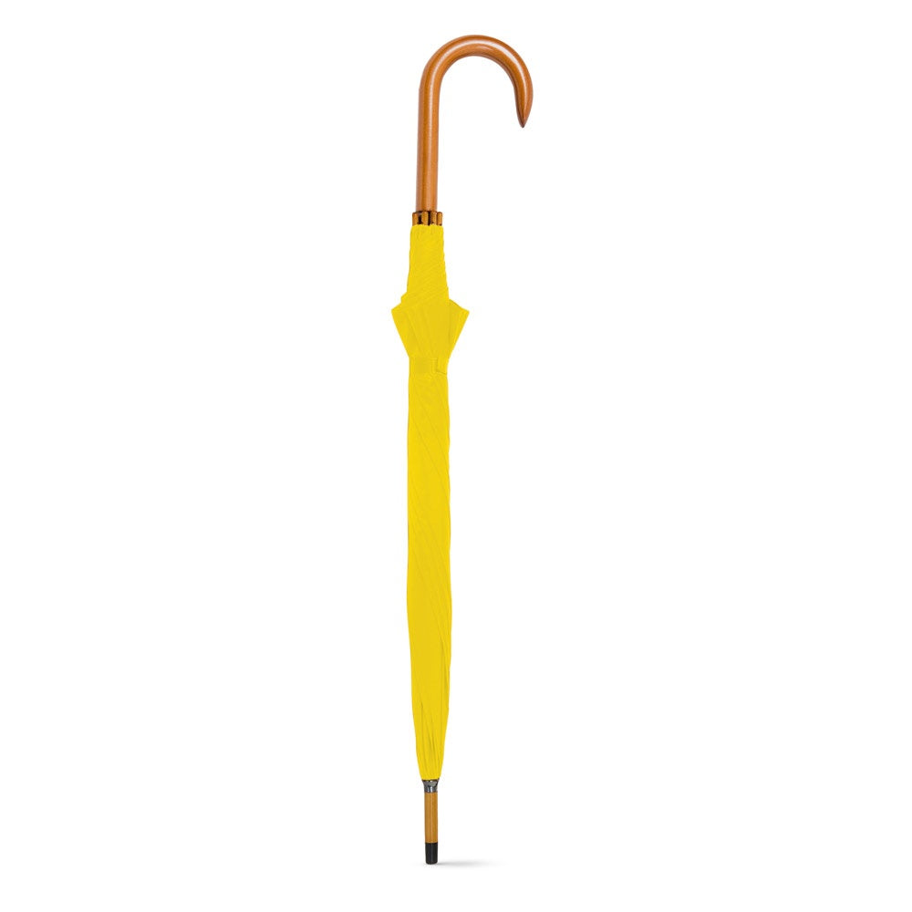 PATTI promotional umbrella in yellow (detail view) with custom logo branding