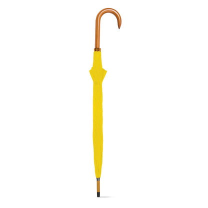 PATTI promotional umbrella in yellow (detail view) with custom logo branding