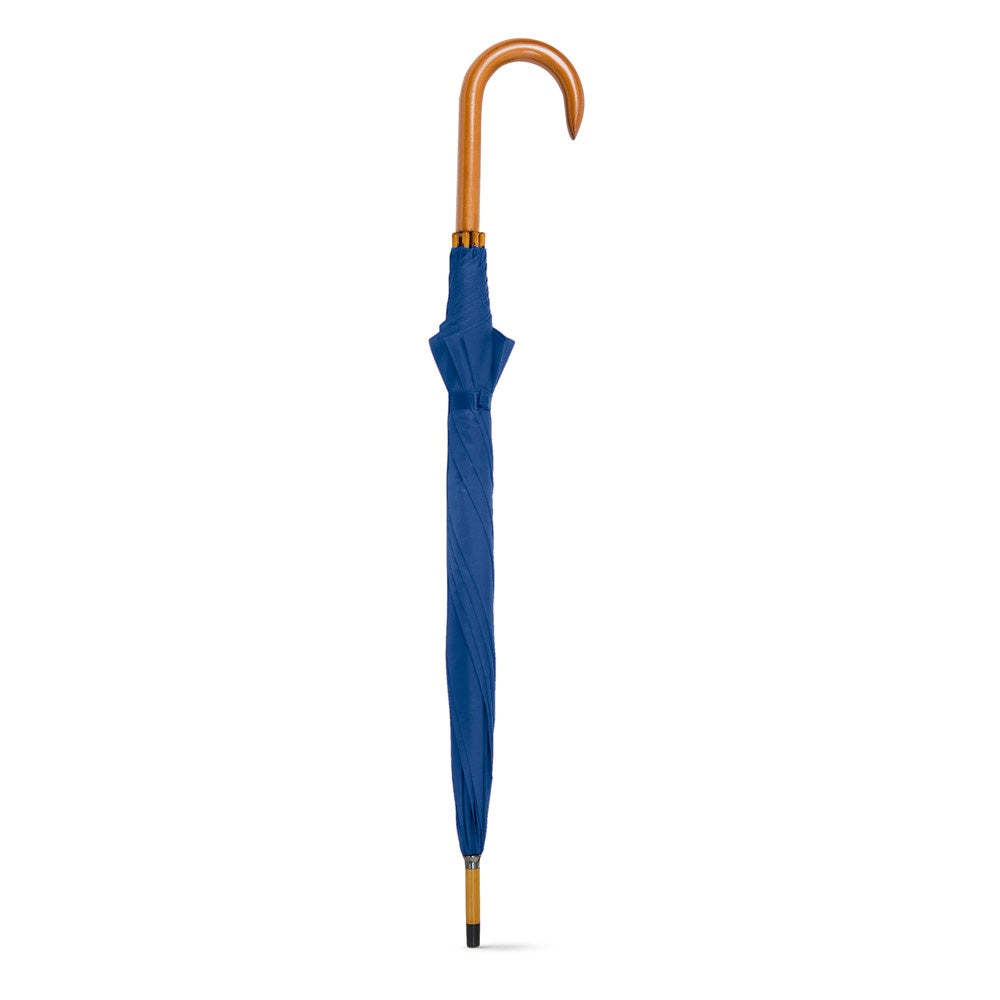 PATTI promotional umbrella in royal blue (detail view) with custom logo branding
