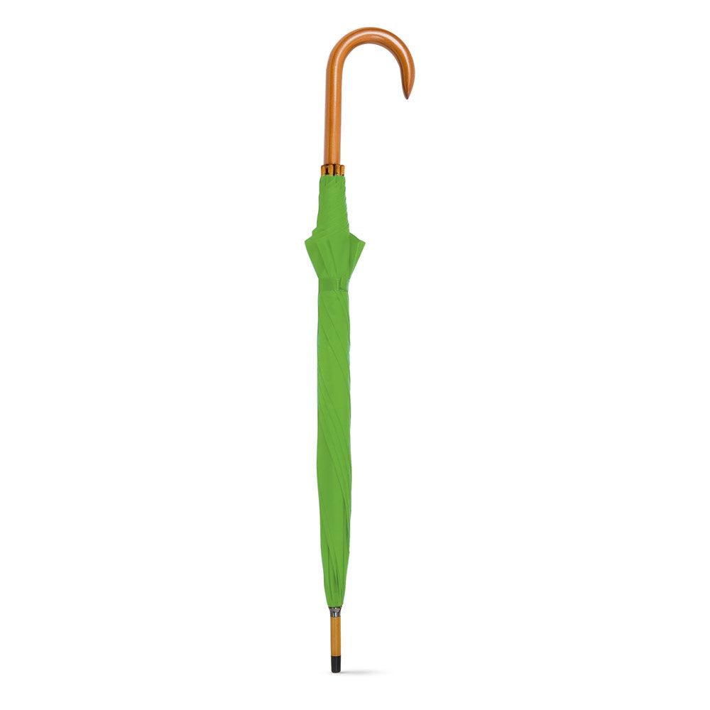 PATTI promotional umbrella in light green (detail view) with custom logo branding