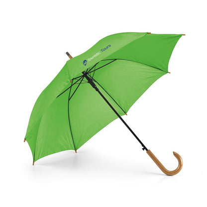PATTI promotional umbrella in light green with custom logo branding