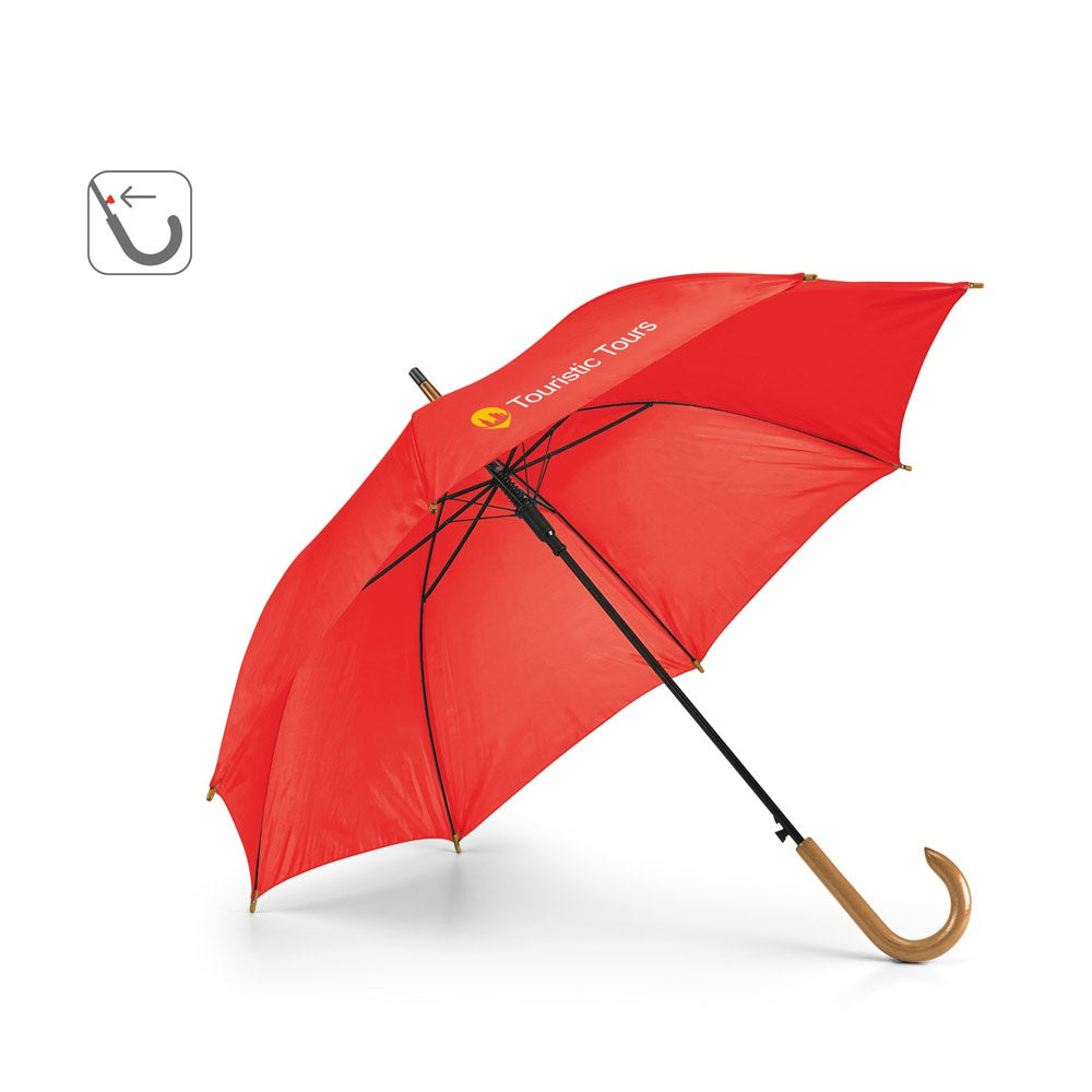 PATTI promotional umbrella (complete set view) with custom logo branding