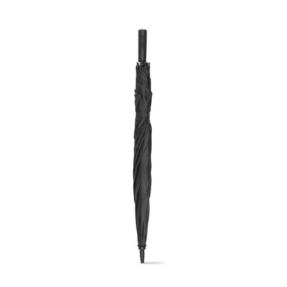 FELIPE promotional umbrella in black (detail view) with custom logo branding