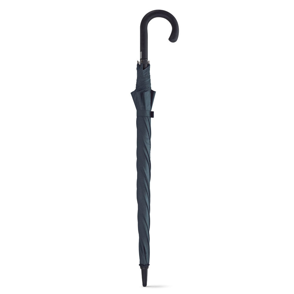 ALBERT promotional umbrella in blue (detail view) with custom logo branding