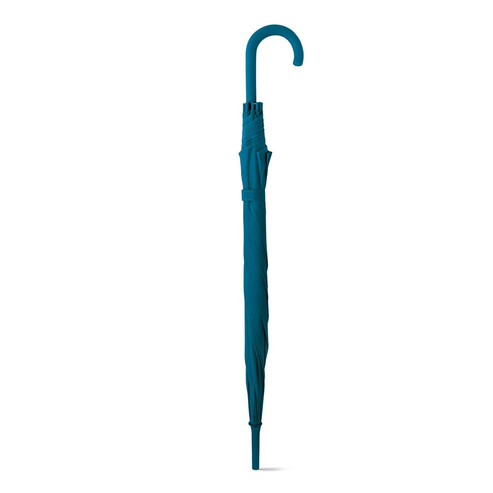 MICHAEL promotional umbrella in blue (detail view) with custom logo branding