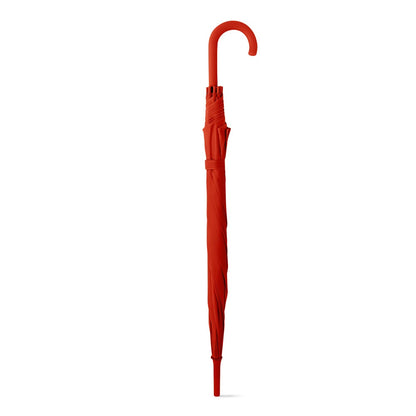 MICHAEL promotional umbrella in red (detail view) with custom logo branding