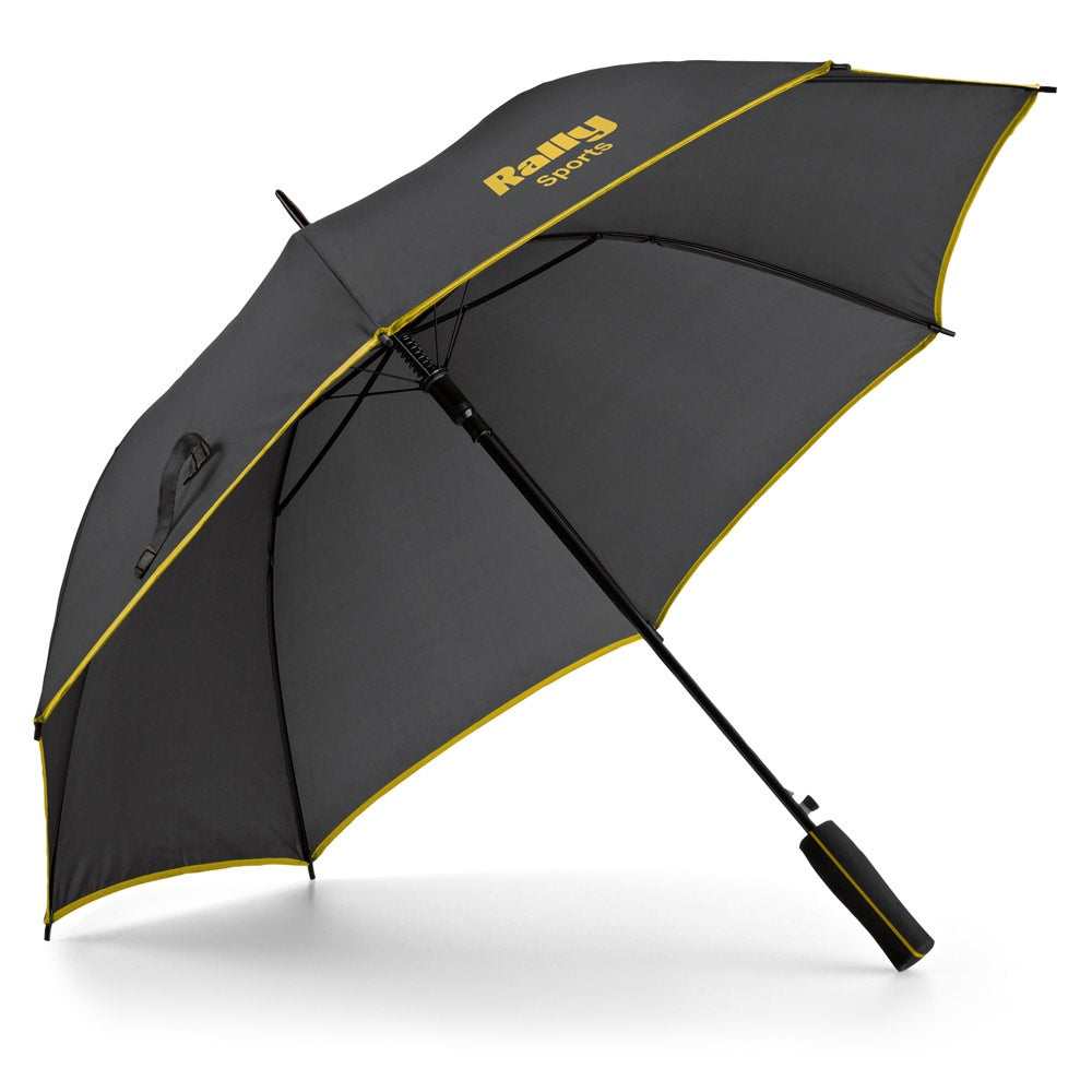 JENNA promotional umbrella in yellow with custom logo branding