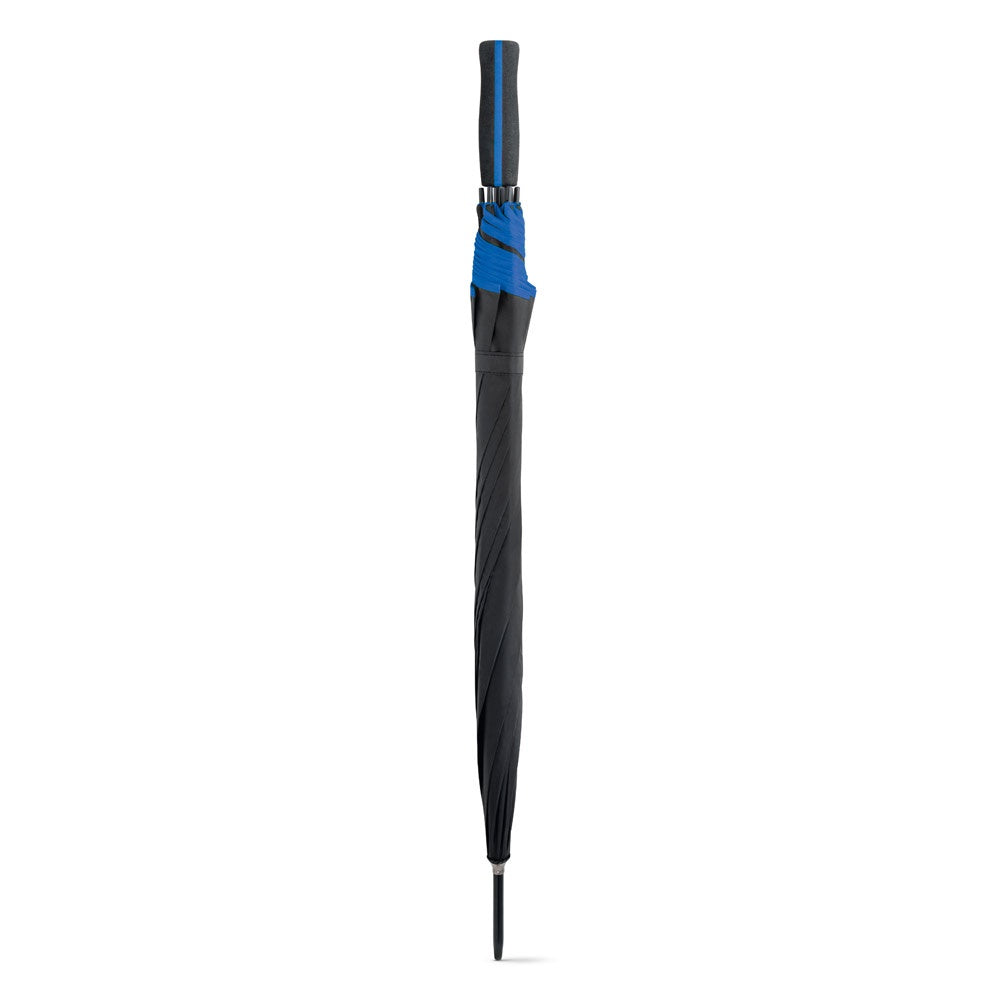 JENNA promotional umbrella in royal blue (detail view) with custom logo branding