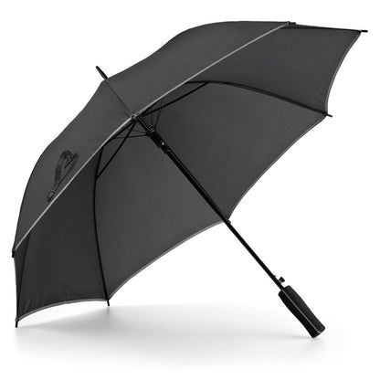 JENNA promotional umbrella in satin silver with custom logo branding