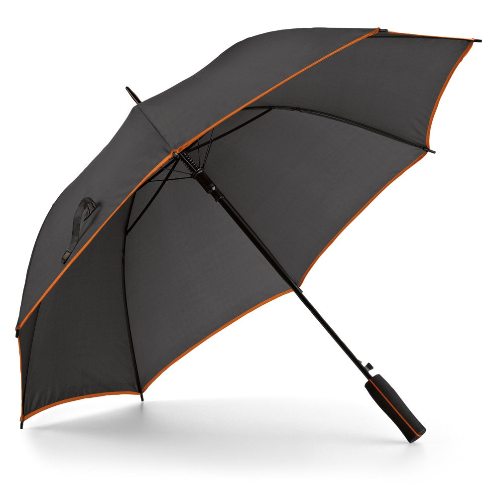 JENNA promotional umbrella in orange with custom logo branding
