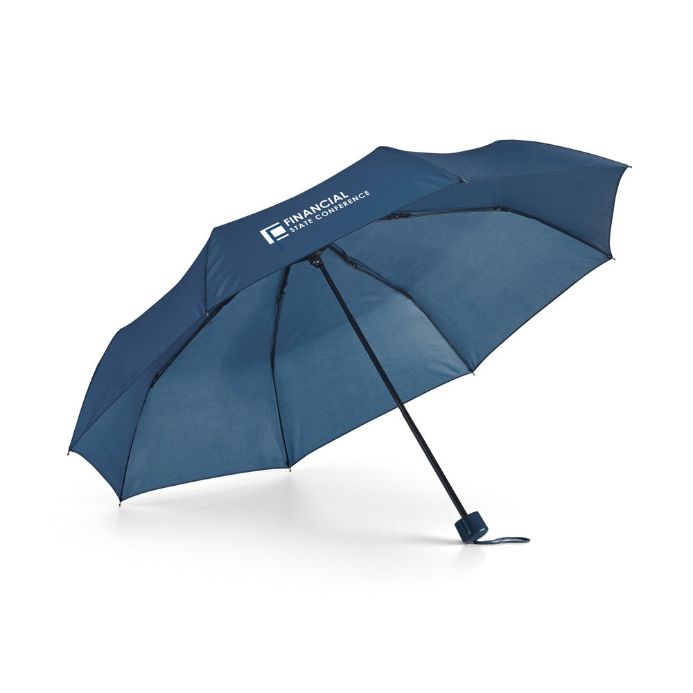 MARIA promotional umbrella in blue with custom logo branding