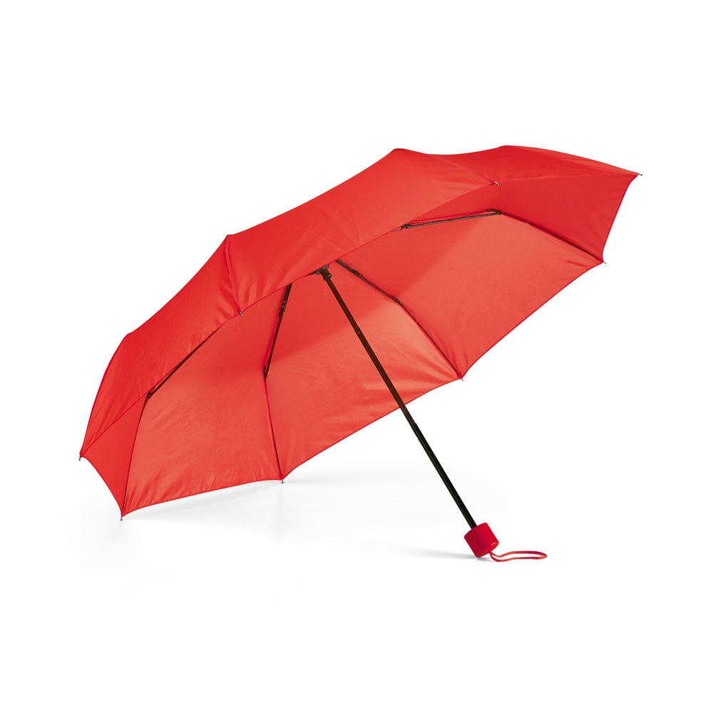 MARIA promotional umbrella in red with custom logo branding